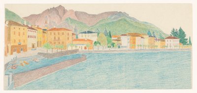 Vista de una ciudad italiana junto al agua de Reijer Stolk