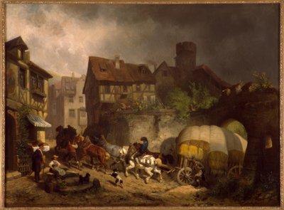 Escena de pueblo suabo de Reinhold Braun