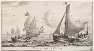 Barcos de Ámsterdam: Dos barcos de muelle de Reinier Nooms