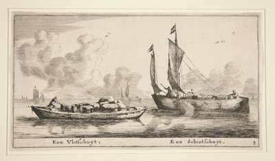 Dos barcos (A Vlotschuyt, A Schietschuyt) de Reinier Nooms