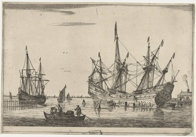 Impermeabilización del casco de un barco Trece escenas con barcos (título de la serie) de Reinier Nooms