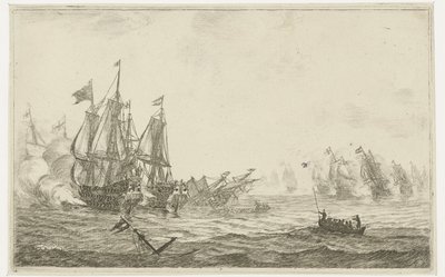 batalla naval New Ship Batalien (título de la serie) de Reinier Nooms