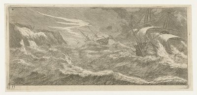 Barcos de vela en una tormenta de mar Varios Embarquements et autre Faicts (título de la serie) Varias embarcaciones y similares (título de la serie) de Reinier Nooms