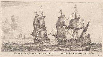 Dos Mercantes: el "Geele Fortuÿn," Comercializando en el Báltico, y el "Liefde," Comercializando en Noruega de Reinier Nooms, called Zeeman