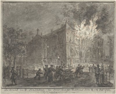 Incendio en el Ayuntamiento de Amsterdam, 1762 de Reinier Vinkeles (I)
