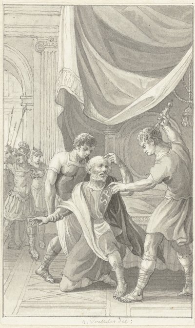 Gordiano, de ochenta años, obligado a asumir el cargo de emperador de Reinier Vinkeles (I)