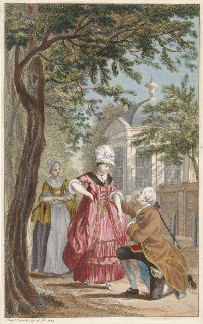 El señor se arrodilla ante la señora de Reinier Vinkeles (I)