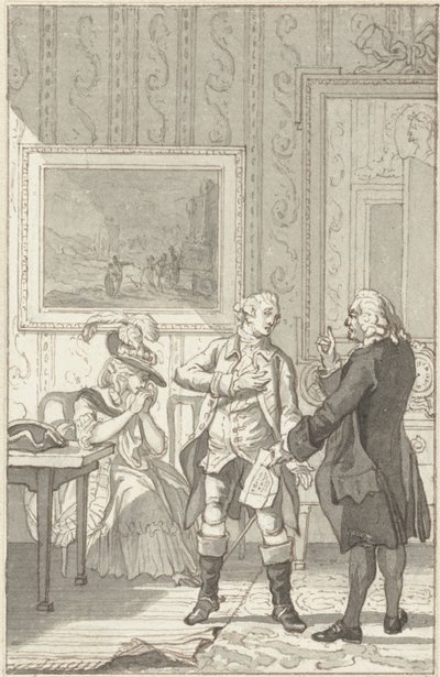 Ilustración para la obra Het Tweegevegt de Jester de Reinier Vinkeles (I)