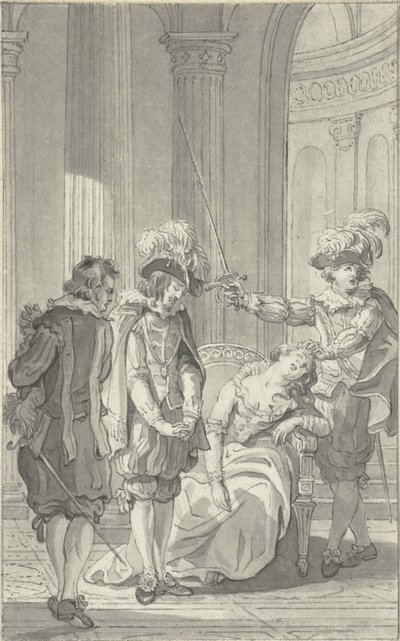 Ilustración para la obra Inés de Castro de Rhijnvis Feith de Reinier Vinkeles (I)
