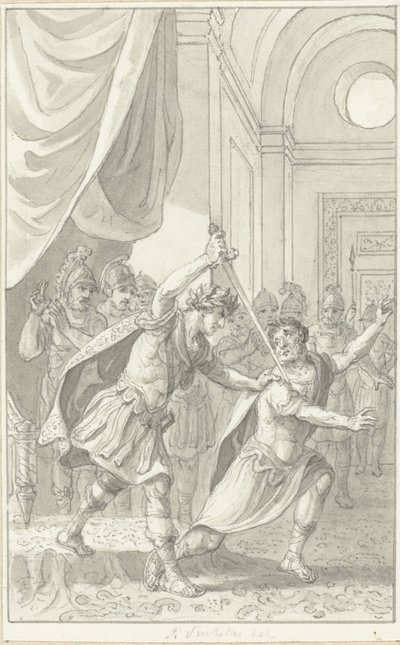 El emperador Diocleciano asesina a Aper de Reinier Vinkeles (I)