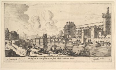 Vista del Louvre y las Tullerías, de Vistas de París y sus alrededores, placa 1 de Reinier Zeeman