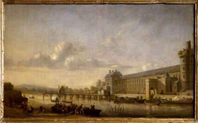 Vista del Sena con la fachada sur y la gran galería del Louvre de Reinier Zeeman