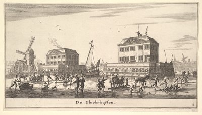 Escena de Invierno en el Blockhouse en Ámsterdam, siglo XVII de Reinier Zeeman
