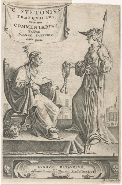 Pedestal con un emperador en su asiento Página de título para: J. Schild, [Ópera], 1656 de Reinier van Persijn