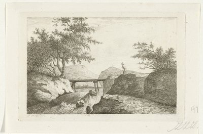 Puente en una cascada de Reinierus Albertus Ludovicus baron van Isendoorn à Blois