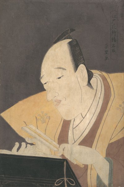 El narrador Jo-ruri Tomimoto Buzendaya, ca. 1795 de Rekisentei Eiri