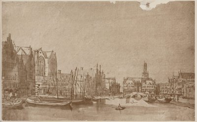 Anónimo Rokin Amsterdam visto hacia Damsquare de Rembrandt