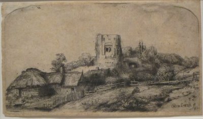 Paisaje con una torre cuadrada de Rembrandt