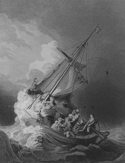Cristo en la tormenta de Rembrandt Harmensz. van Rijn (after)