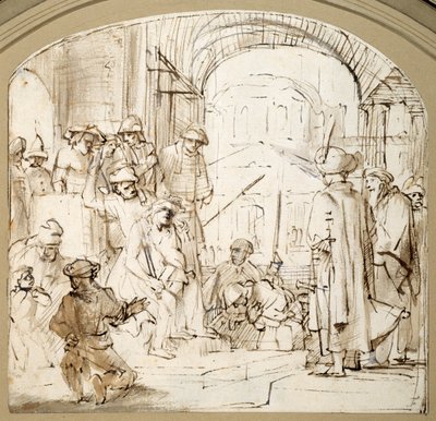 Cristo burlado de Rembrandt Harmensz. van Rijn (school of)