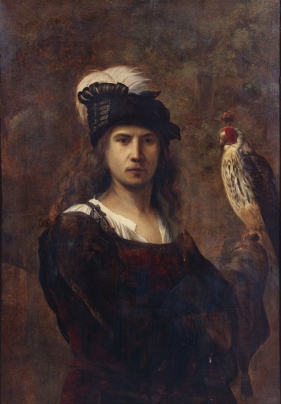 Falkner con Halcón y Sombrero de Plumas de Rembrandt van Rijn