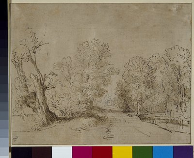 Un camino arbolado, c.1650 de Rembrandt Harmensz. van Rijn