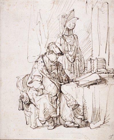 Un actor en su camerino de Rembrandt Harmensz. van Rijn