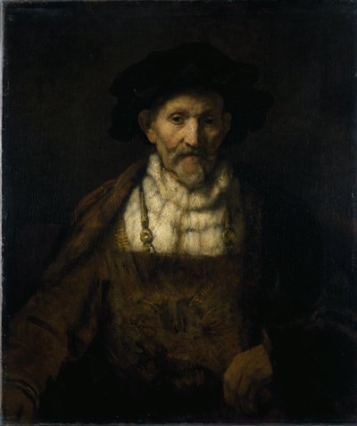 Un anciano con traje fantasioso de Rembrandt Harmensz. van Rijn