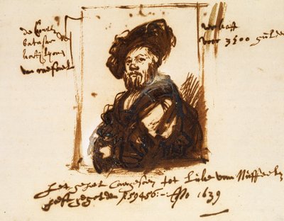 Baldassarre Castiglione, boceto del retrato de Rembrandt Harmensz. van Rijn
