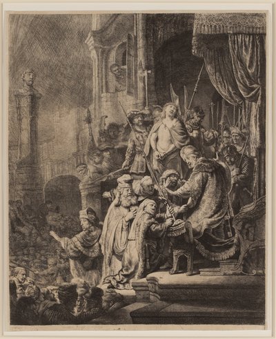 Cristo ante Pilato: Gran placa de Rembrandt van Rijn
