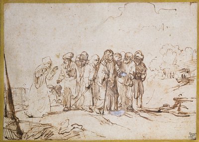 Cristo y la mujer cananea de Rembrandt van Rijn