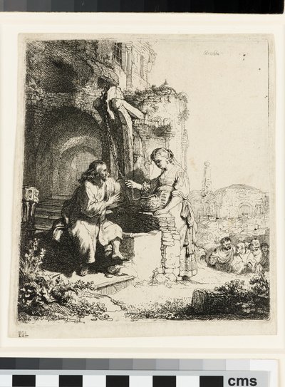 Cristo y la Mujer de Samaria entre Ruinas de Rembrandt van Rijn