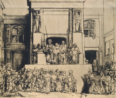 Cristo presentado al pueblo (placa oblonga) de Rembrandt van Rijn