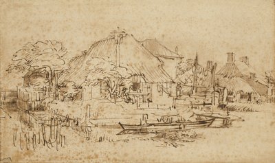 Cabaña junto a un canal, c.1650?-53 de Rembrandt van Rijn