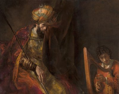 David tocando el arpa ante Saúl de Rembrandt van Rijn
