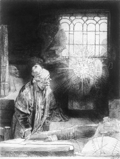 Dr. Fausto en su estudio de Rembrandt van Rijn