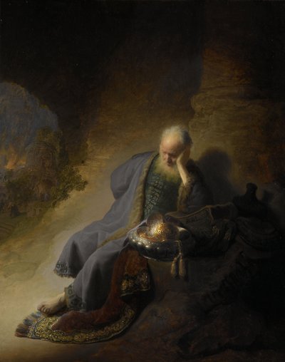 Jeremías lamentando la destrucción de Jerusalén de Rembrandt van Rijn