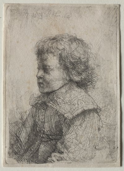 Retrato de niño de perfil de Rembrandt Harmensz. van Rijn
