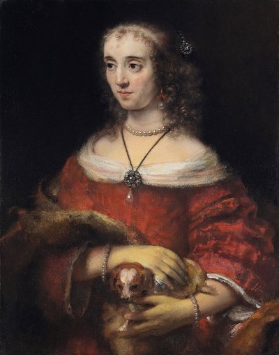 Retrato de una dama con un perro faldero - Rembrandt van Rhijn (1606-1669) - ca 1665 - Óleo sobre lienzo - 81,3x64,1 - Art Gallery of Ontario de Rembrandt Harmensz. van Rijn