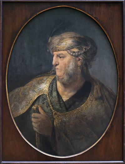 Retrato de un hombre con traje oriental. de Rembrandt van Rijn