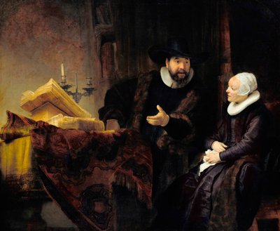 ""Retrato del predicador menonita Cornelius Claesz Anslo y su esposa Aaltje Gerritsdr Shouten"" (Le predicateur mennonite Cornelius Claesz Anslo et son epouse Aaltje Gerritsdr Shouten) Peinture de Rembrandt Harmenszoon van Rijn (1606-1669) 1641 Dim 176 de Rembrandt Harmensz. van Rijn