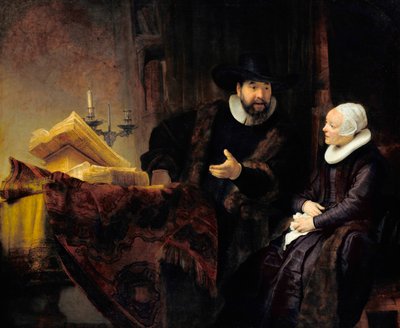 Retrato del predicador menonita, Cornelius Claesz Anslo y su esposa, Aaltje Gerritsdr Shouten de Rembrandt van Rijn