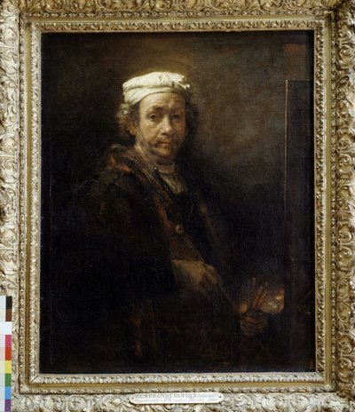 Rembrandt envejecido frente a un caballete (1660) de Rembrandt van Rijn
