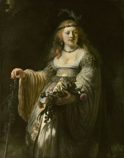 Saskia van Uylenburgh en traje arcadiano de Rembrandt van Rijn