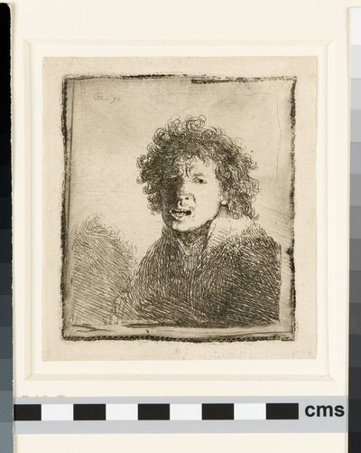 Autorretrato con la boca abierta de Rembrandt van Rijn