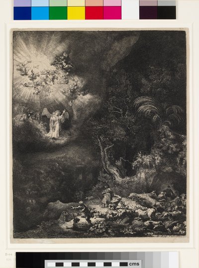 El ángel apareciendo a los pastores de Rembrandt van Rijn
