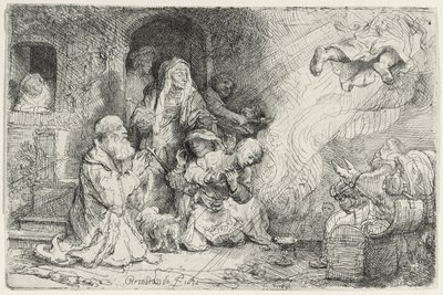 El ángel partiendo de la familia de Tobías de Rembrandt van Rijn
