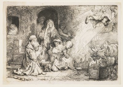 El ángel partiendo de la familia de Tobías de Rembrandt van Rijn