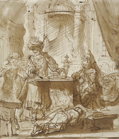 La degradación de Amán ante Asuero y Ester de Rembrandt van Rijn