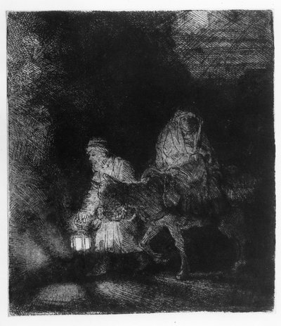 La huida a Egipto de Rembrandt van Rijn